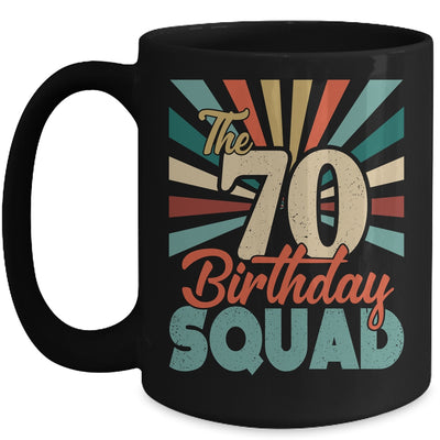 70th Birthday Squad Vintage Retro Funny 70 Year Old Birthday Mug | siriusteestore