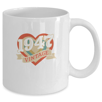 74th Birthday Gifts Classic Retro Heart Vintage 1947 Mug | siriusteestore