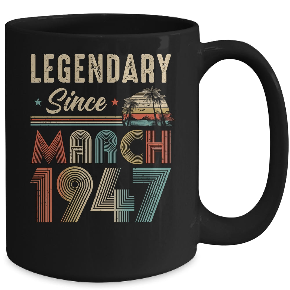 75 Years Old Legendary Since March 1948 75th Birthday Mug | siriusteestore