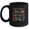 75th Birthday 75 Years Old Legendary Since August 1947 Mug | siriusteestore