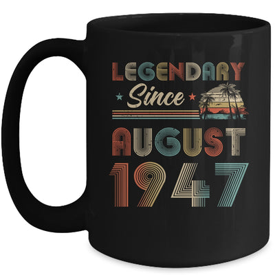 75th Birthday 75 Years Old Legendary Since August 1947 Mug | siriusteestore