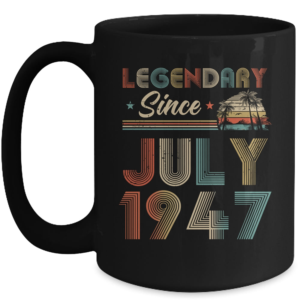 75th Birthday 75 Years Old Legendary Since July 1947 Mug | siriusteestore
