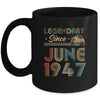 75th Birthday 75 Years Old Legendary Since June 1947 Mug | siriusteestore