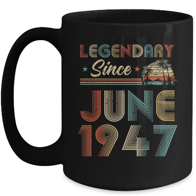 75th Birthday 75 Years Old Legendary Since June 1947 Mug | siriusteestore