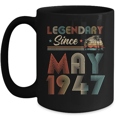 75th Birthday 75 Years Old Legendary Since May 1947 Mug | siriusteestore