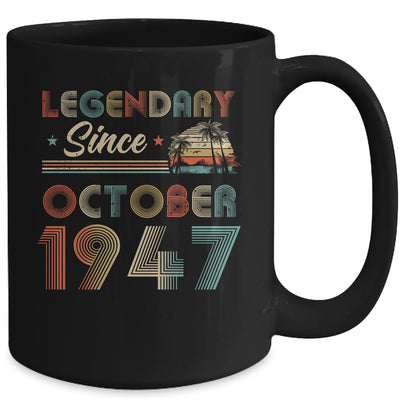 75th Birthday 75 Years Old Legendary Since October 1947 Mug | siriusteestore