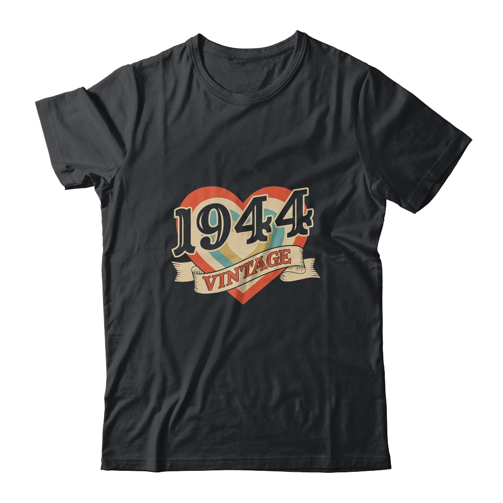 77th Birthday Gifts Classic Retro Heart Vintage 1944 Shirt & Tank Top | siriusteestore