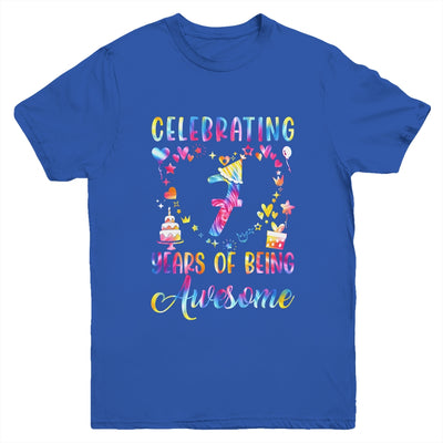 7 Years Of Being Awesome 7 Years Old 7th Birthday Tie Dye Youth Shirt | siriusteestore