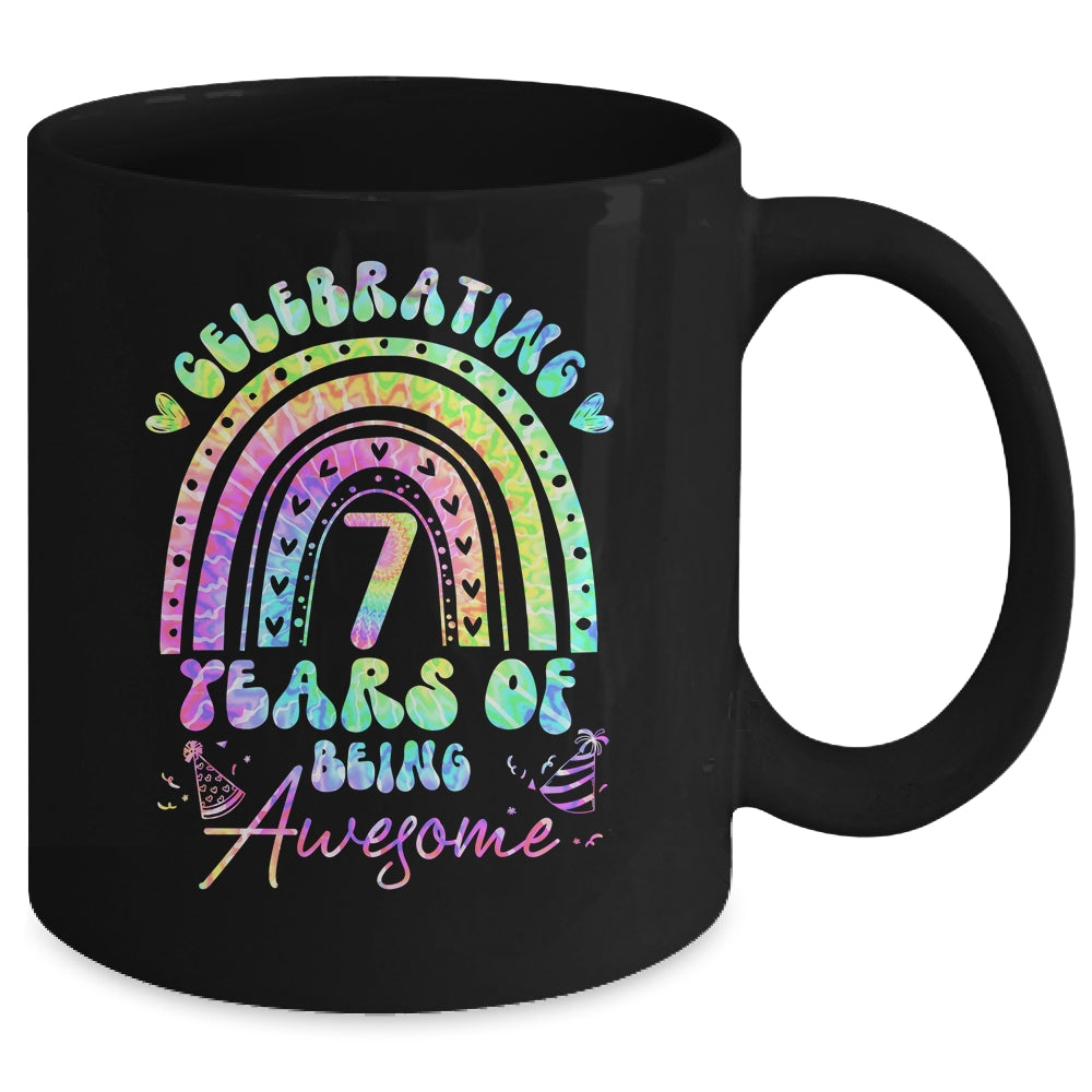 7 Years Of Being Awesome 7th Birthday Girl Tie Dye Mug | siriusteestore
