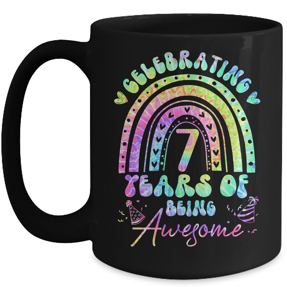 7 Years Of Being Awesome 7th Birthday Girl Tie Dye Mug | siriusteestore