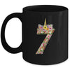 7th Birthday Girl 7 Years Old Awesome Unicorn Flower Mug | siriusteestore