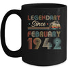 80th Birthday 80 Years Old Legendary Since February 1942 Mug | siriusteestore