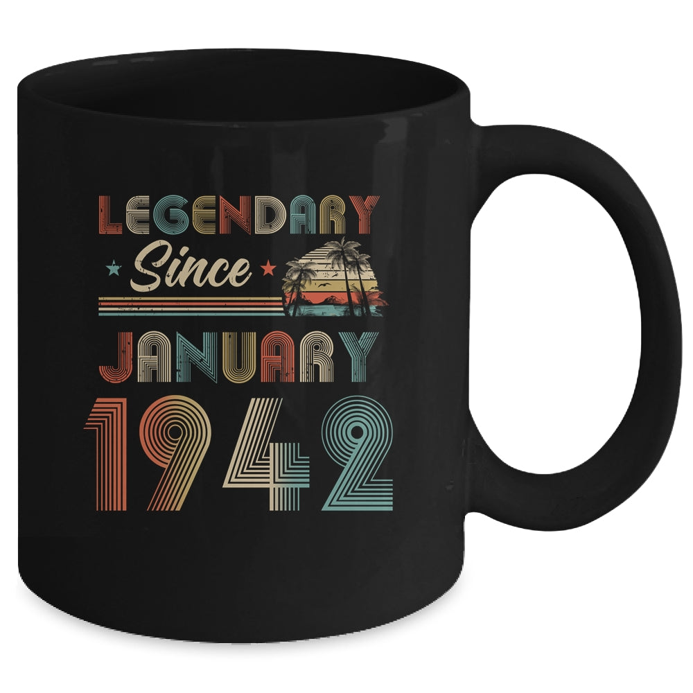 80th Birthday 80 Years Old Legendary Since January 1942 Mug | siriusteestore