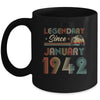 80th Birthday 80 Years Old Legendary Since January 1942 Mug | siriusteestore
