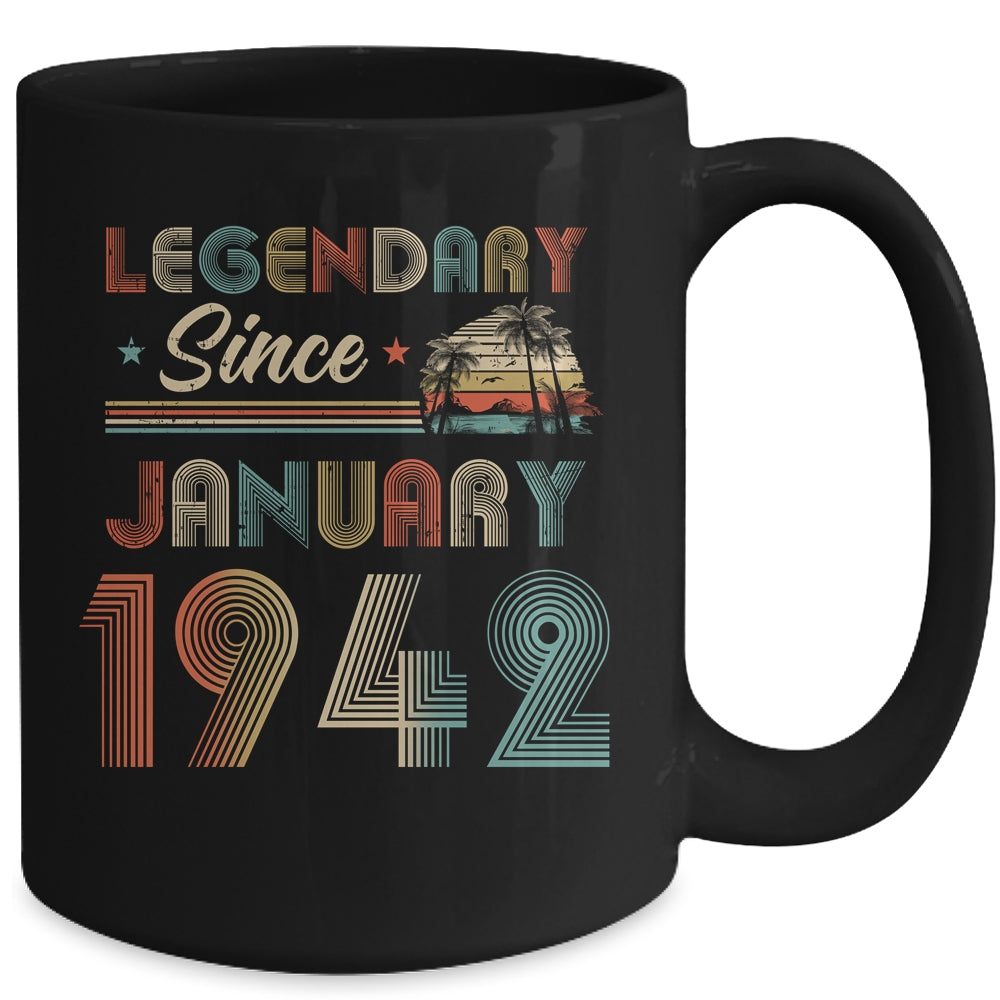 80th Birthday 80 Years Old Legendary Since January 1942 Mug | siriusteestore
