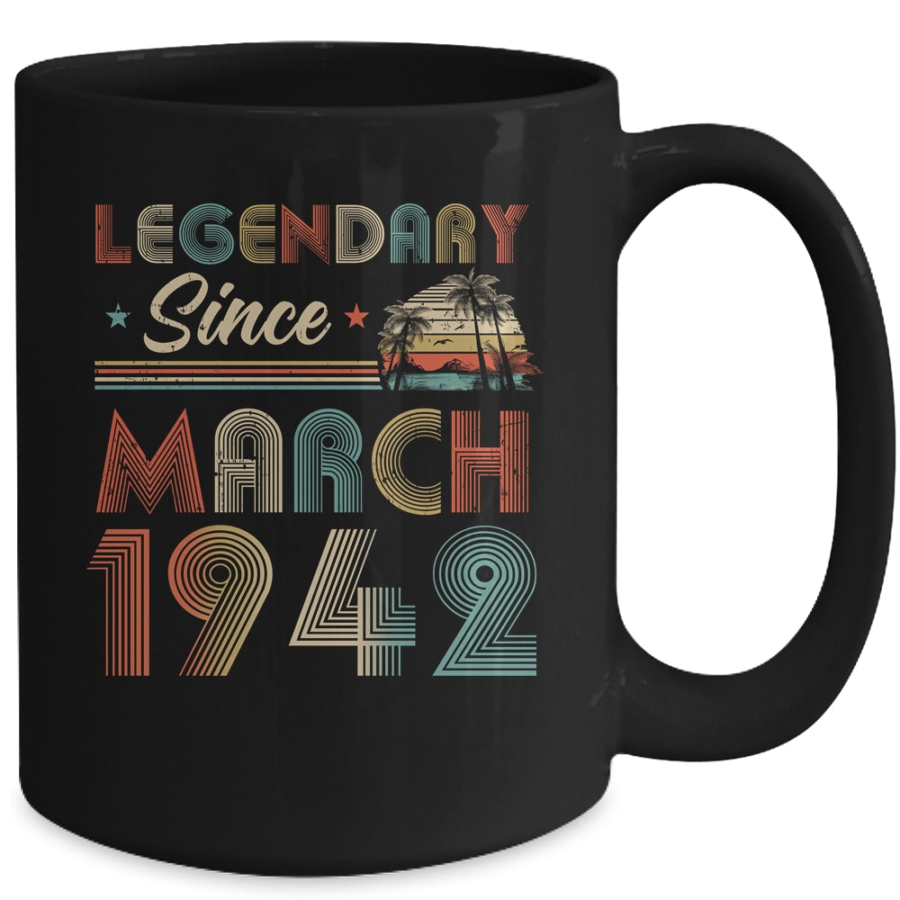 80th Birthday 80 Years Old Legendary Since March 1942 Mug | siriusteestore