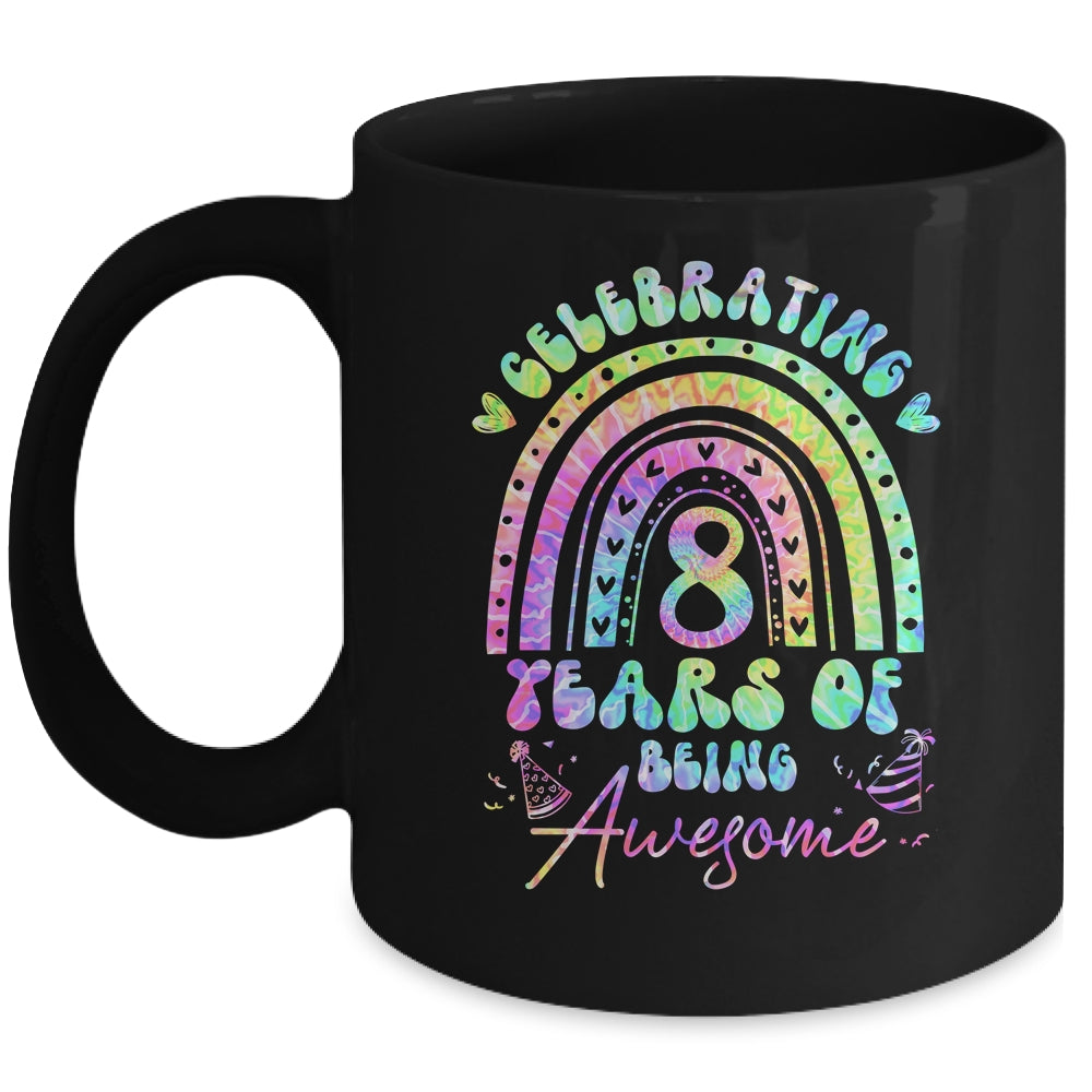 8 Years Of Being Awesome 8th Birthday Girl Tie Dye Mug | siriusteestore