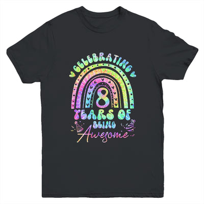 8 Years Of Being Awesome 8th Birthday Girl Tie Dye Youth Shirt | siriusteestore
