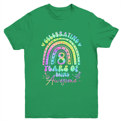 8 Years Of Being Awesome 8th Birthday Girl Tie Dye Youth Shirt | siriusteestore
