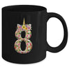 8th Birthday Girl 8 Years Old Awesome Unicorn Flower Mug | siriusteestore