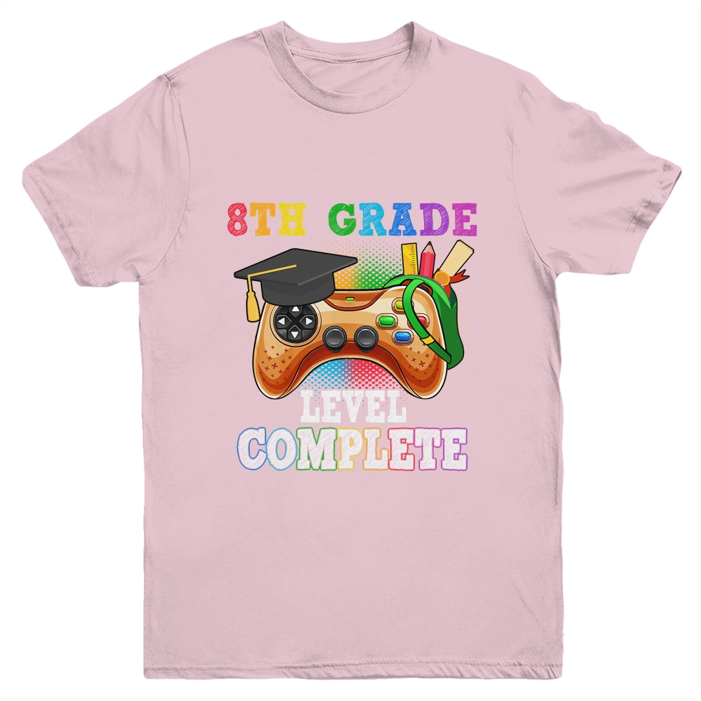 8th Grade Level Complete Last Day Of School Graduation Youth Shirt | siriusteestore