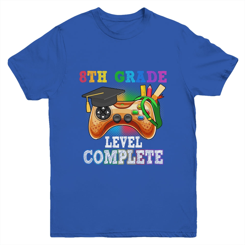 8th Grade Level Complete Last Day Of School Graduation Youth Shirt | siriusteestore