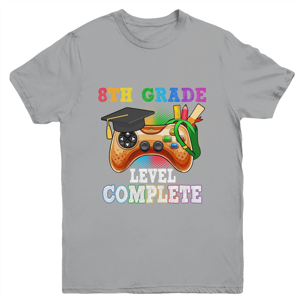8th Grade Level Complete Last Day Of School Graduation Youth Shirt | siriusteestore
