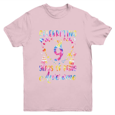 9 Years Of Being Awesome 9 Years Old 9th Birthday Tie Dye Youth Shirt | siriusteestore