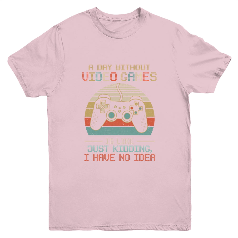 A Day Without Video Games Boys Teens Gamer Funny Gaming Youth Shirt | siriusteestore