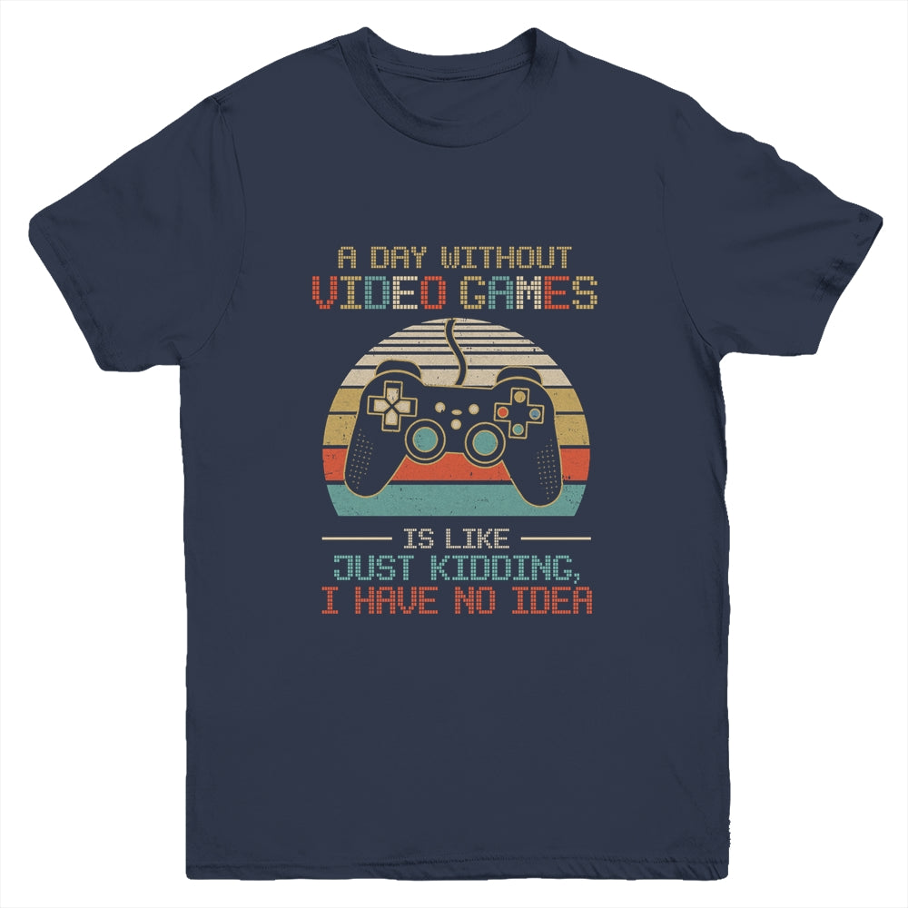 A Day Without Video Games Boys Teens Gamer Funny Gaming Youth Shirt | siriusteestore