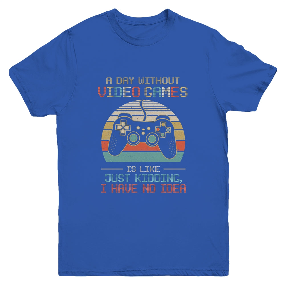 A Day Without Video Games Boys Teens Gamer Funny Gaming Youth Shirt | siriusteestore
