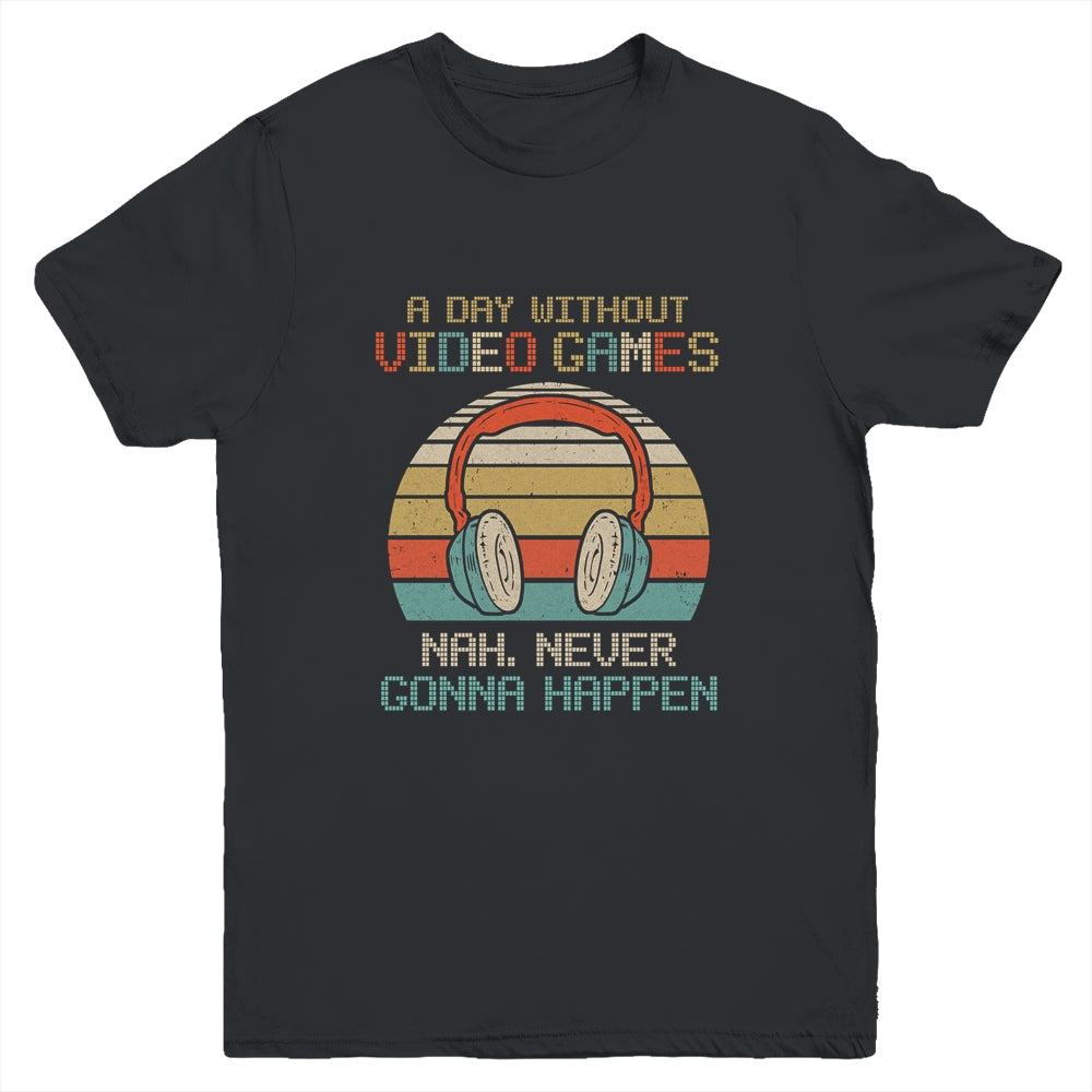 A Day Without Video Games Boys Teens Kids Gamer Funny Gaming Youth Shirt | siriusteestore
