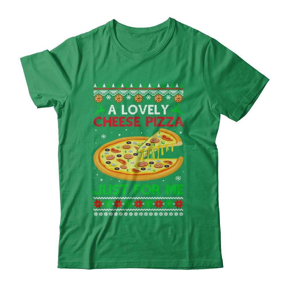 A Lovely Cheese Pizza Alone Funny Christmas Ugly Xmas Home Shirt & Sweatshirt | siriusteestore
