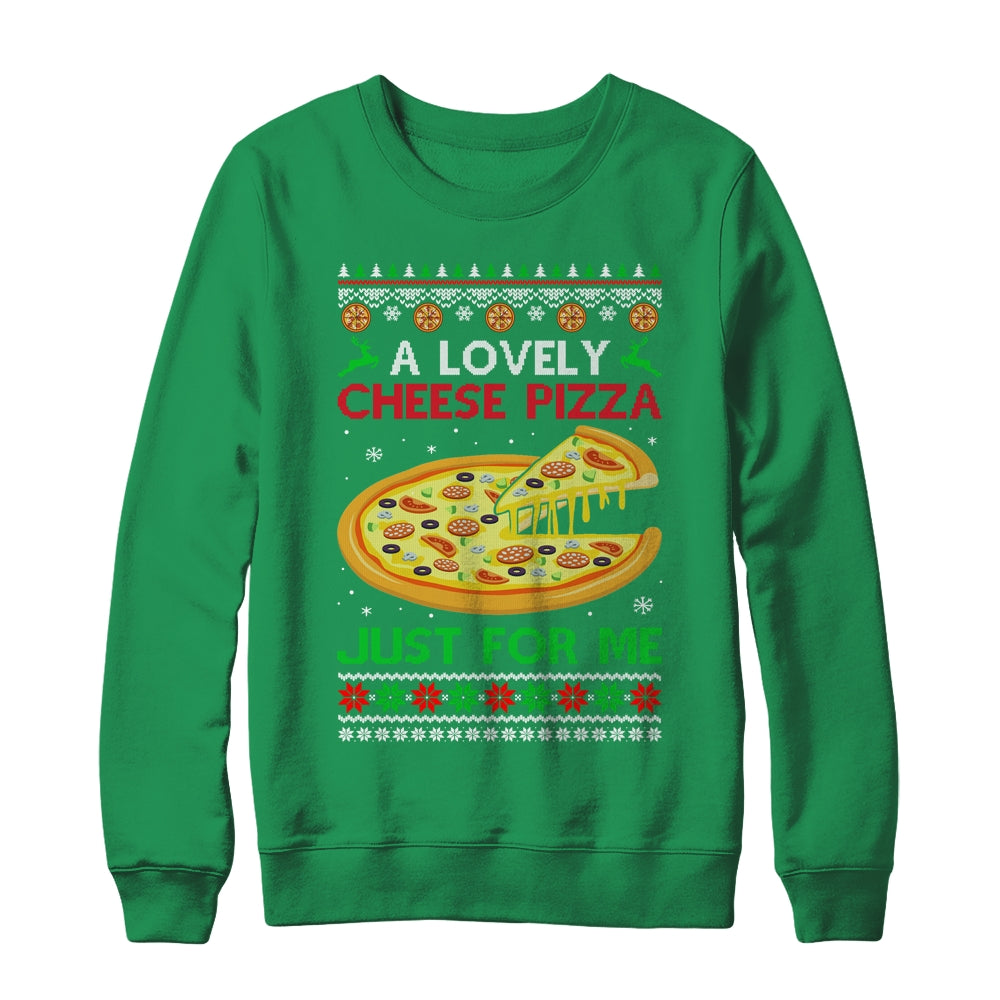 A Lovely Cheese Pizza Alone Funny Christmas Ugly Xmas Home Shirt & Sweatshirt | siriusteestore