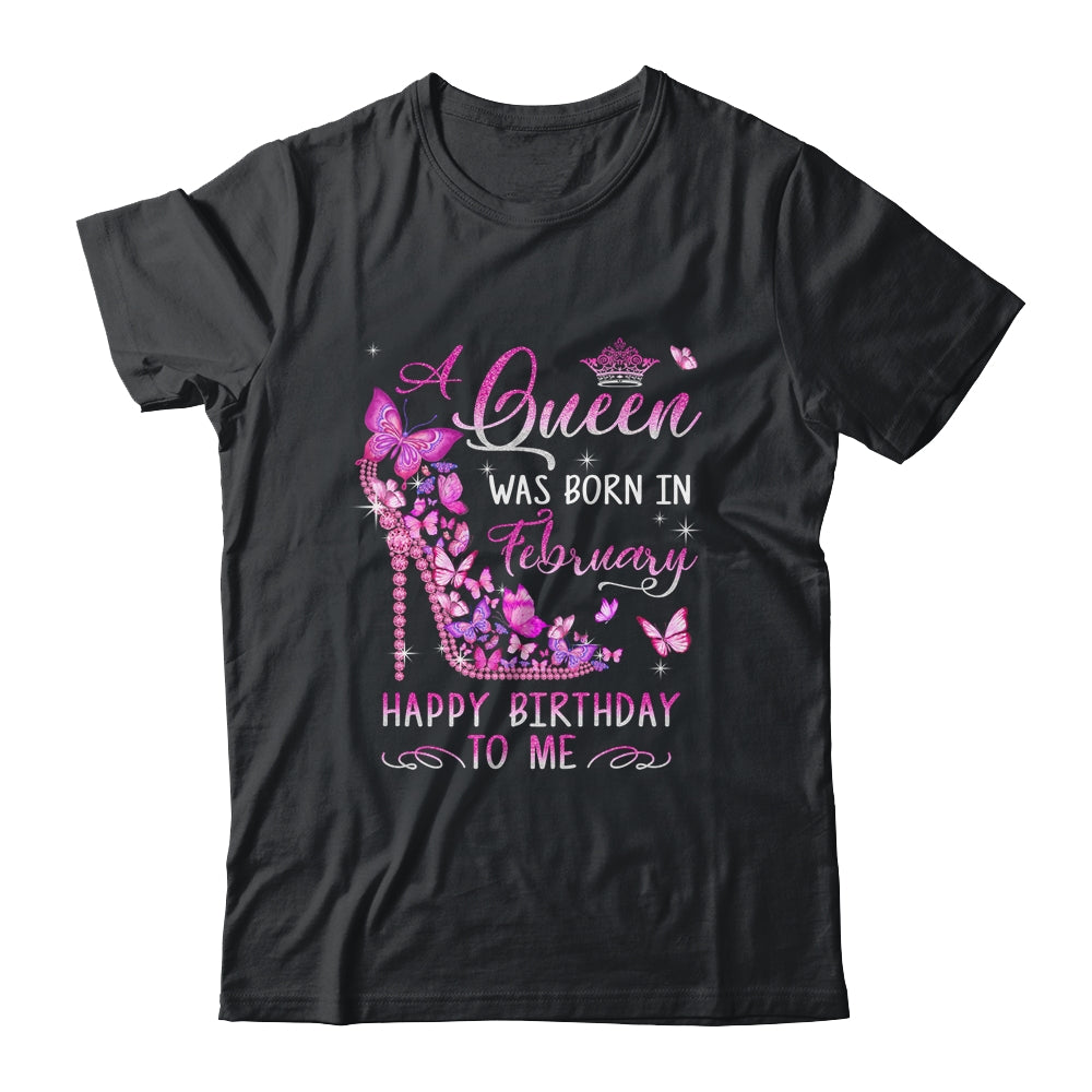 A Queen Was Born In February Happy Birthday To Me Pink Shirt & Tank Top | siriusteestore