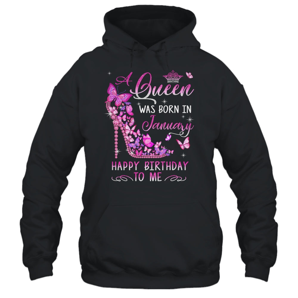 A Queen Was Born In January Happy Birthday To Me Pink Shirt & Tank Top | siriusteestore