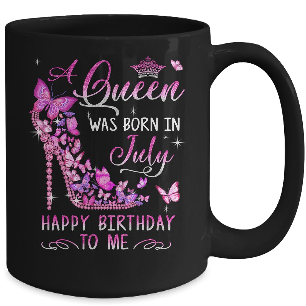 A Queen Was Born In July Happy Birthday To Me Pink Mug | siriusteestore
