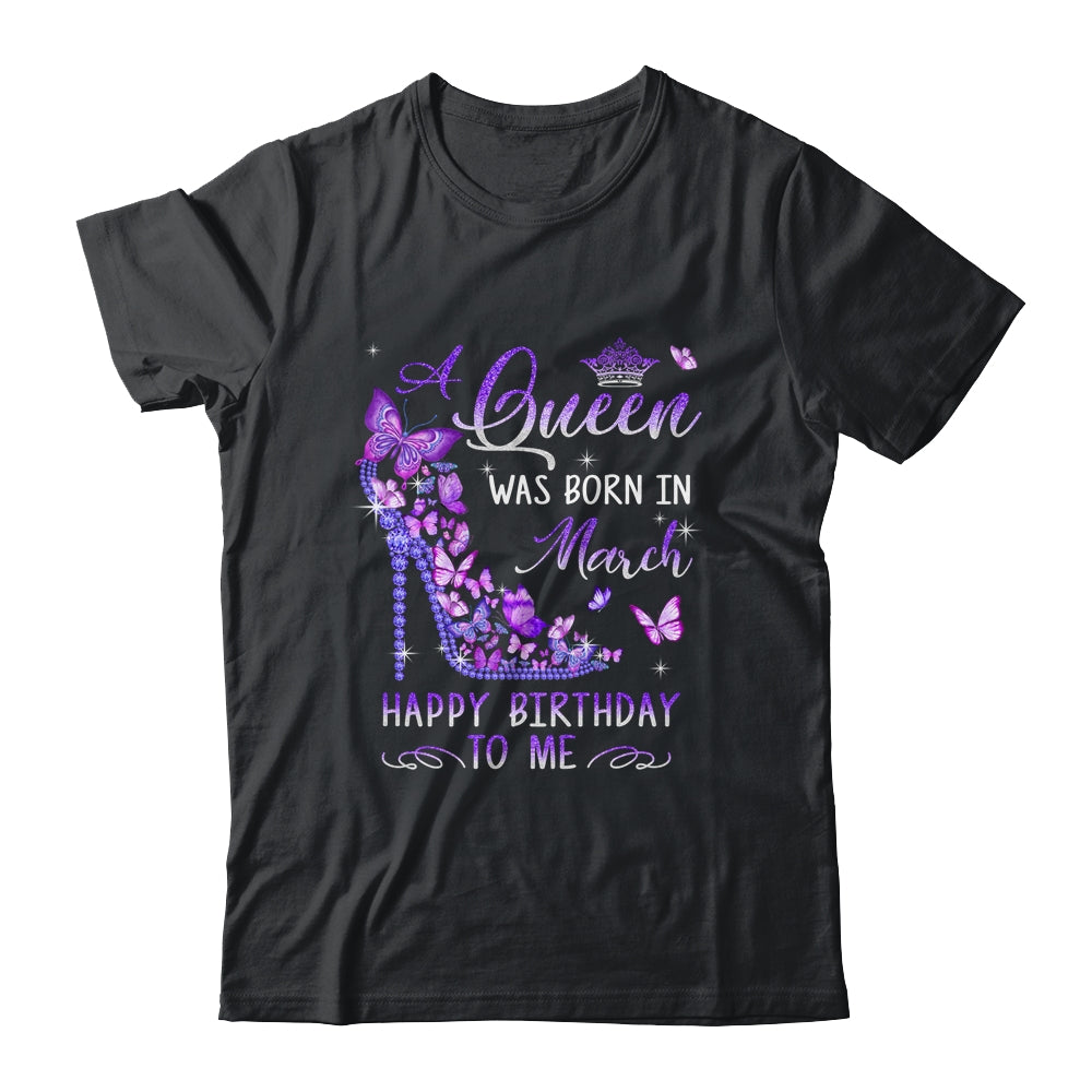 A Queen Was Born In March Cute Birthday Girls Women Shirt & Tank Top | siriusteestore