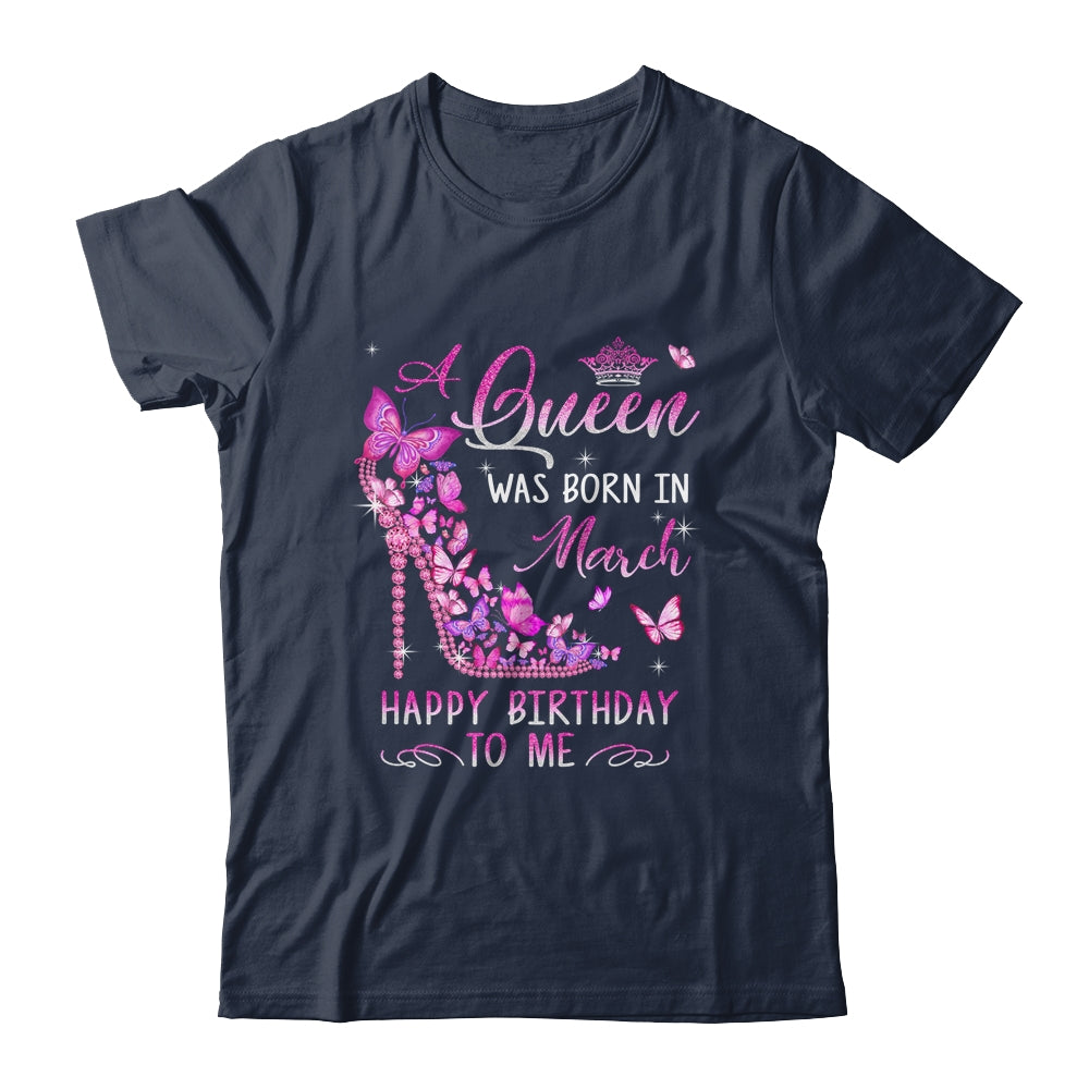 A Queen Was Born In March Happy Birthday To Me Pink Shirt & Tank Top | siriusteestore
