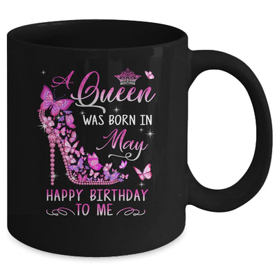 A Queen Was Born In May Happy Birthday To Me Pink Mug | siriusteestore