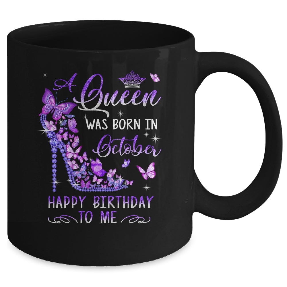 A Queen Was Born In October Cute Birthday Girls Women Mug | siriusteestore