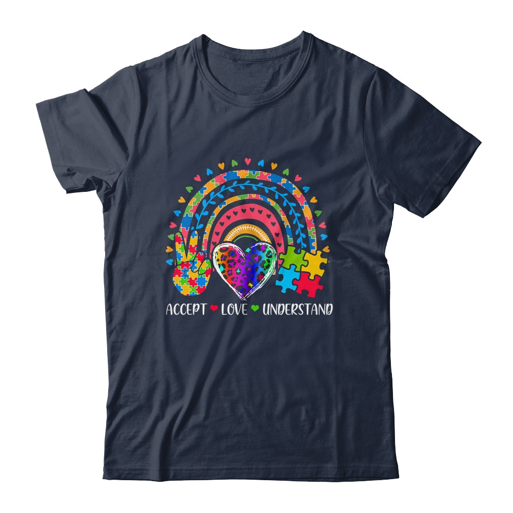 Accept Love Understand Autism Awareness Support Rainbow Shirt & Hoodie | siriusteestore