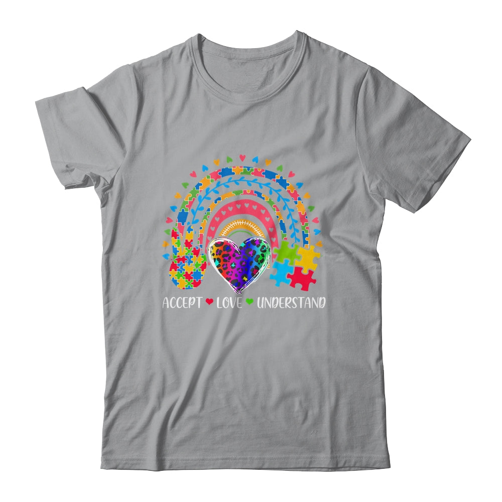 Accept Love Understand Autism Awareness Support Rainbow Shirt & Hoodie | siriusteestore