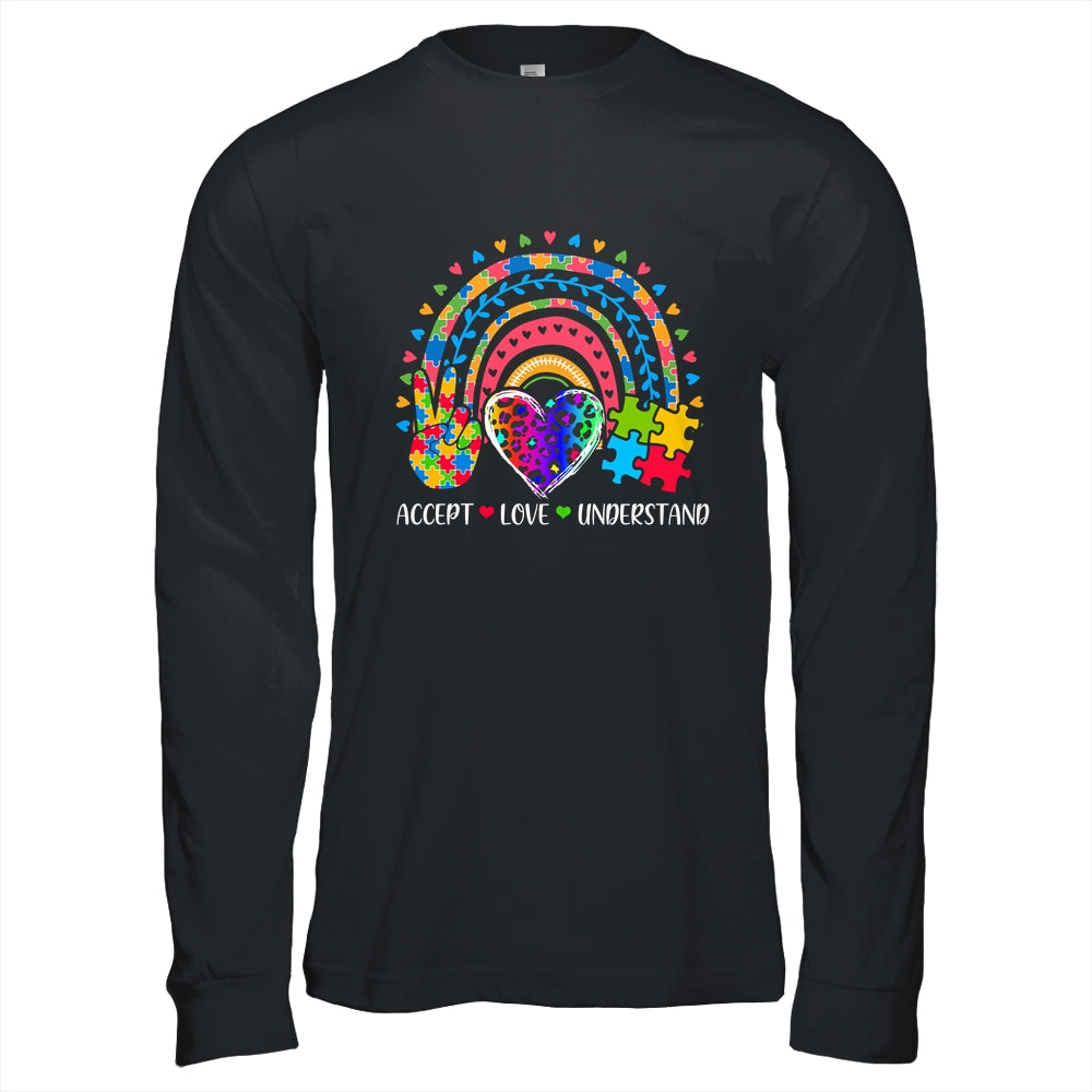 Accept Love Understand Autism Awareness Support Rainbow Shirt & Hoodie | siriusteestore