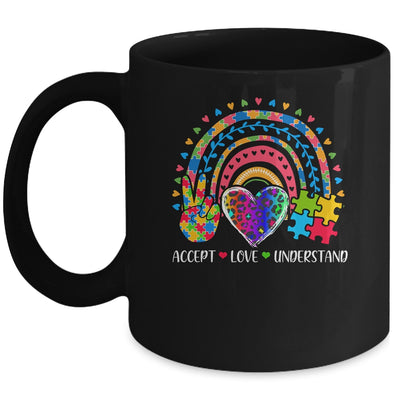 Accept Love Understand Autism Awareness Support Rainbow Mug | siriusteestore