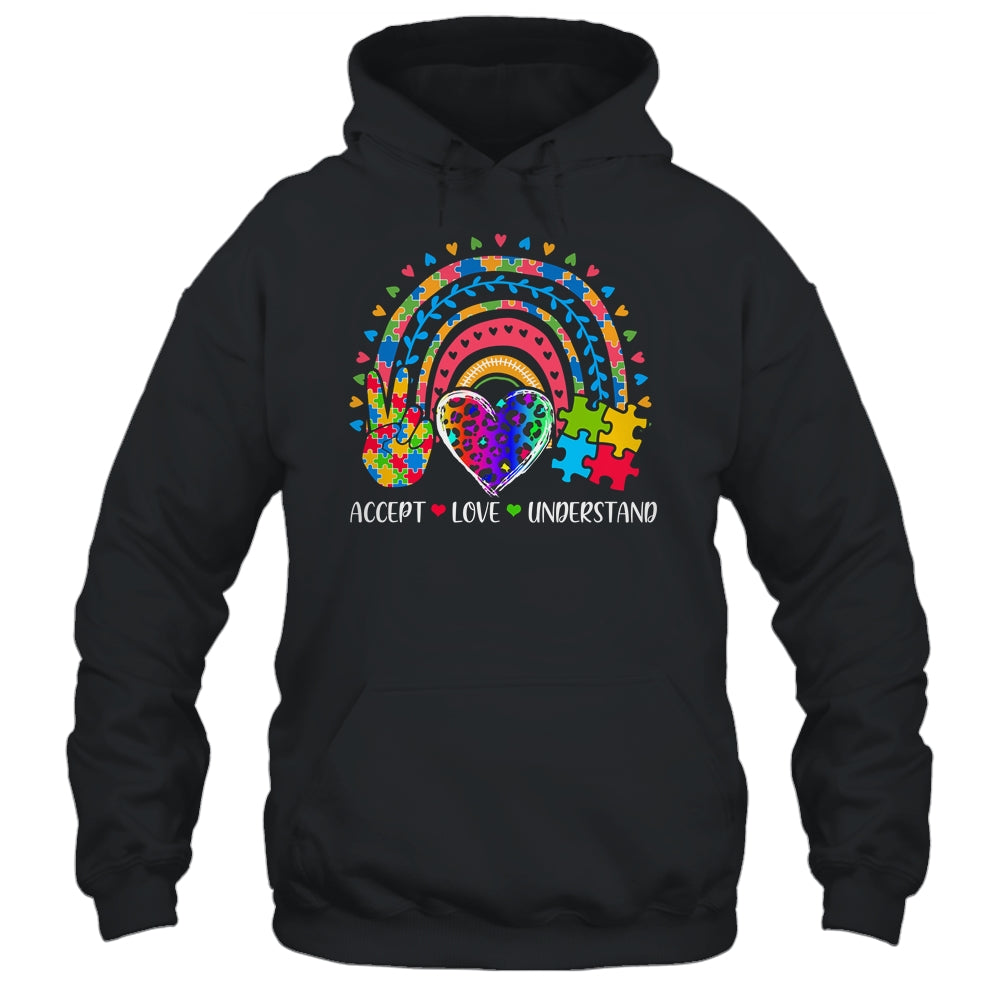 Accept Love Understand Autism Awareness Support Rainbow Shirt & Hoodie | siriusteestore