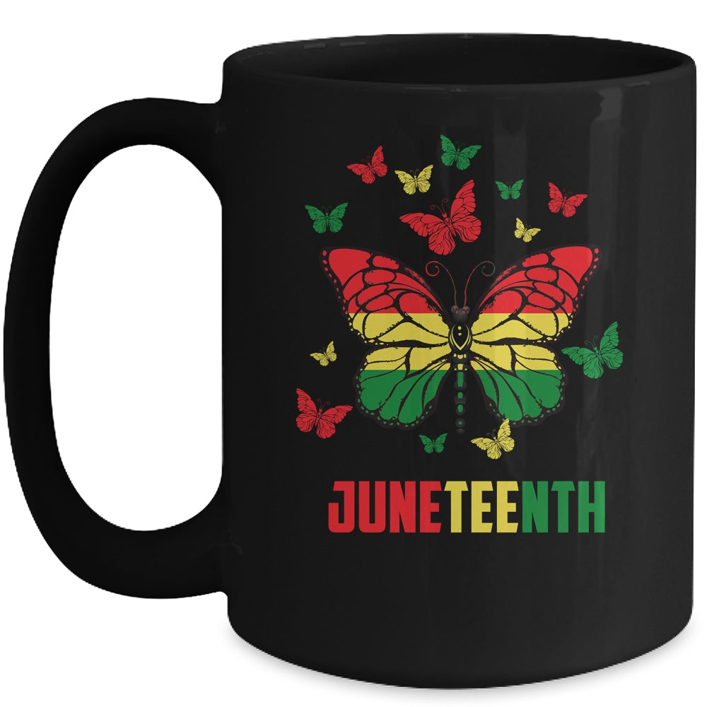 African American Freedom Black Pride Juneteenth Butterfly Mug | siriusteestore