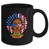 Afro Sunflower African American 4th Of July Melanin Mug | siriusteestore