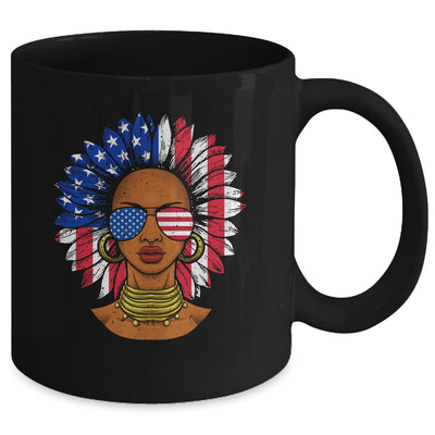 Afro Sunflower African American 4th Of July Melanin Mug | siriusteestore