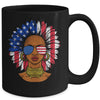 Afro Sunflower African American 4th Of July Melanin Mug | siriusteestore